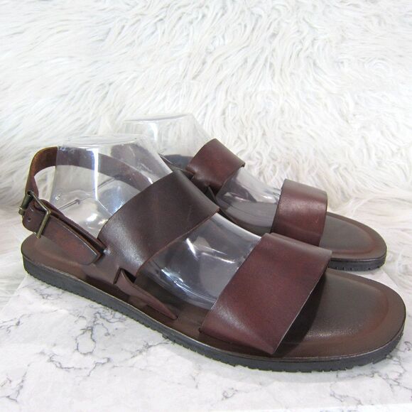 Mercanti Fiorentini Double Strap Leather Sandals Men\'s Size 11 M Brown Italy main image 4